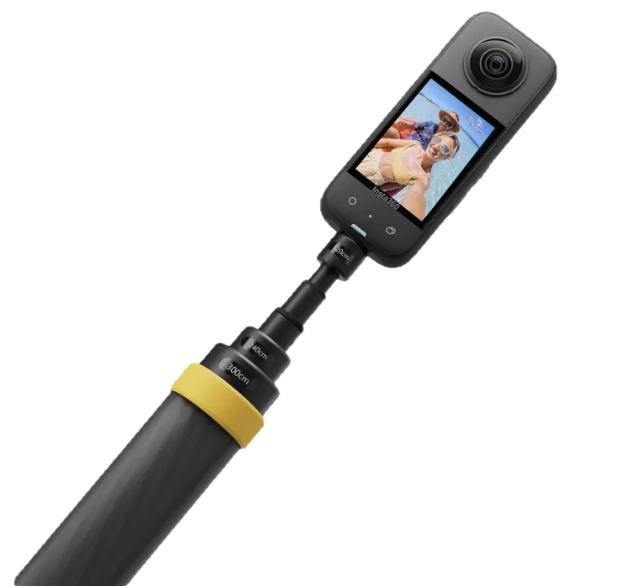 Insta360超長い自撮り棒とXシリーズカメラ