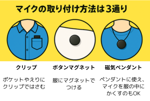 Insta360 MicAirのマイク取り付け方法3通りイラスト