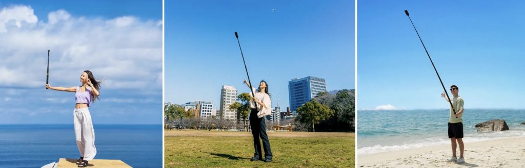 Insta360 超長い自撮り棒の長さ比較