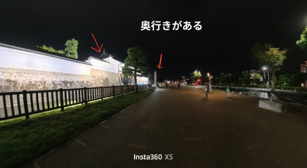 Insta360 X5 の奥行きある画像