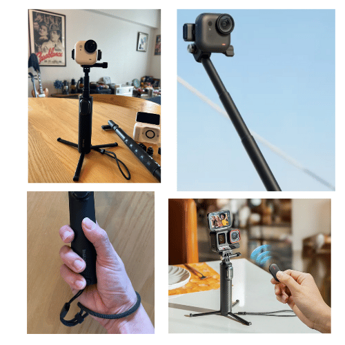 Insta360 go ultra 自撮り棒色々な画像