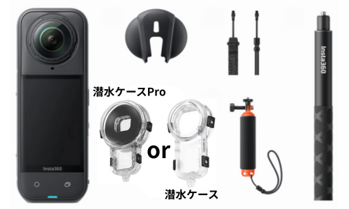 X5見えない潜水キットのアクセサリー内容画像